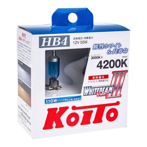 Изображение 3, P0757W Лампа 12V HB4 55W P22d +110% бокс (2шт.) Whitebeam KOITO