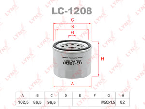 Изображение 1, LC1208 Фильтр масляный MAZDA 323 (86-04) (2.0) LYNX