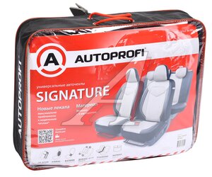 Изображение 3, SGN-1505GF BK/WH Авточехлы универсальные 3D экокожа черно-белые (15 предм.) Signature AUTOPROFI