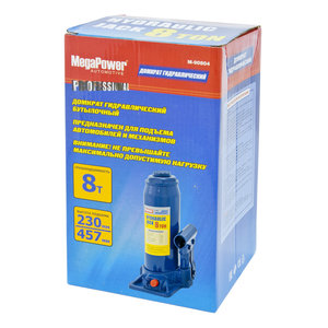 Изображение 2, M-90804 Домкрат бутылочный 8т 230-457мм с клапаном MEGAPOWER