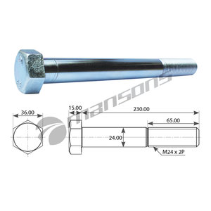 Изображение 1, 800.122 Болт BPW RENAULT VOLVO рессоры (M24x2x230мм) MANSONS