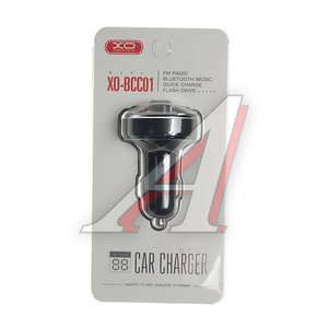Изображение 3, BCC01 Black Устройство зарядное в прикуриватель с трансмиттером (bluetooth, hands free) черное XO