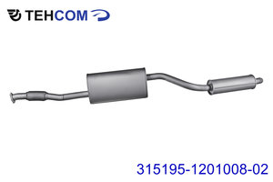 Изображение 1, 315195-1201008-02 Глушитель УАЗ-315195 Хантер дв.ЗМЗ-409 ЕВРО-4, 5 с резонатором Н/О ТЕХКОМ