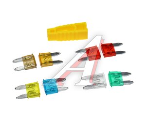 Изображение 1, MINI-10T Предохранитель 5-30А флажковый MINI комплект 8шт. с пинцетом MEGA ELECTRIC