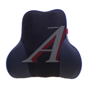 Изображение 1, 41590 Подушка поясничная экокожа-велюр черно-синяя Vibe CARFASHION