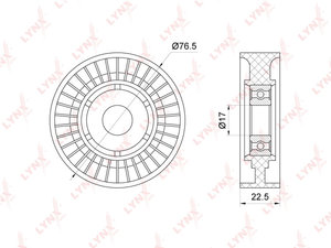 Изображение 3, PB5357 Ролик приводного ремня MERCEDES A (W169) (04-12) натяжителя LYNX