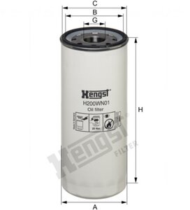 Изображение 2, H200WN01 Фильтр масляный VOLVO 6FL, 7FL, 10FL, 12F, 12FH, 12FL, 16F HENGST
