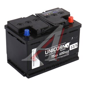 Изображение 1, 6СТ75(0) Аккумулятор UNICORN Black 75А/ч обратная полярность