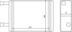 Изображение 2, 3302-8101060 Радиатор отопителя ГАЗ-3302 медный 3-х рядный ШААЗ