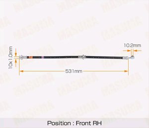 Изображение 2, BH-638-1 Шланг тормозной NISSAN Teana (08-) передний правый MASUMA