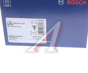 Изображение 5, 0986424611 Колодки тормозные MERCEDES W163 ML230,  ML430 передние (4шт.) BOSCH