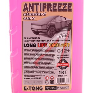 Изображение 3, ESR001 Антифриз красный -40C 1кг e-tong G12+ EURO STANDARD