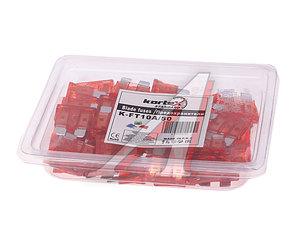 Изображение 1, KFT10A50 Предохранитель 10A флажковый ATO комплект (50шт.) KORTEX