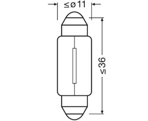 Изображение 7, 6418 Лампа 12V C5W SV8.5-8 OSRAM