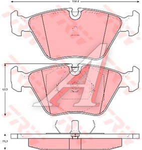 Изображение 4, GDB916 Колодки тормозные BMW E34,  E32 передние (4шт.) TRW