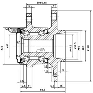 Изображение 4, Z89483R Ступица SUZUKI SX4 (10-) задняя ZIKMAR