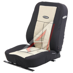 Изображение 1, TT-902V BK/L.BE Авточехлы универсальные полиэстер/велюр (AIRBAG) черные/с.бежевые (9 предм.) AUTOPROFI