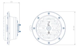 Изображение 4, 70EO12.100.02K Сигнал звуковой 12V 320/390Hz 118дБ комплект 2шт. SEGER