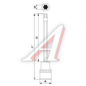 Изображение 3, JTC-45545200 Бита-головка 1/2" TORX T45х200мм длинная JTC