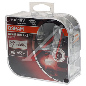 Изображение 2, 64193NBS-HCB Лампа 12V H4 60/55W P43t (2шт.) Night Breaker Silver OSRAM