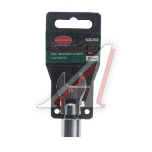 Изображение 1, RF-751313AF Ключ рожковый 13мм 3/8" шарнирный с держателем ROCKFORCE