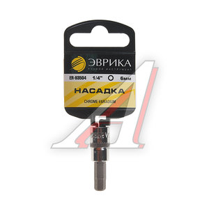 Изображение 1, ER-93504H Бита-головка 1/4" HEX H6х37мм с держателем ЭВРИКА
