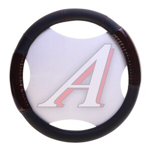 Изображение 2, SU1500M Оплетка руля (M) 37-39см черная дерево экокожа PREMIER