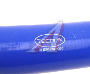 Изображение 3, 90 ID60х200х200 Патрубок угловой силикон (L=200х200мм, d=60 90°) TECHNIK