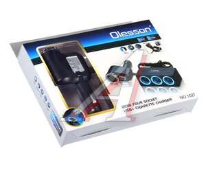 Изображение 3, NO.1527 Разветвитель прикуривателя 4-х гнездовой 12-24V 1USB OLESSON