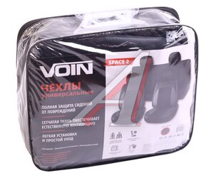 Изображение 5, VN200101 Авточехлы универсальные экокожа серый (8 предм.) VOIN
