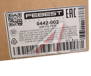 Изображение 3, 0442002 Фильтр воздушный MITSUBISHI Lancer (07-), Outlander PEUGEOT 4007 FEBEST