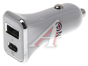 Изображение 1, FS-Z-426W white Устройство зарядное в прикуриватель 2USB 12V FAISON
