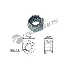 Изображение 1, NLN119 Гайка BPW SAF стабилизатора с тефлоном (M20х2.5мм) MANSONS