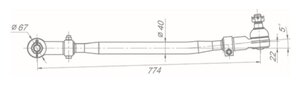 Изображение 2, 180-3414010 Тяга рулевая УРАЛ-4320, 4420, 5557 продольная в сборе ROSTAR