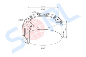 Изображение 2, 35020880260 Барабан тормозной КАМАЗ-6520 SORL