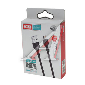 Изображение 2, NB200 Black Кабель iPhone (5-) 2.1A 1м черный XO