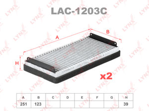 Изображение 1, LAC1203C Фильтр воздушный салона MERCEDES E (W210) (2шт.) LYNX