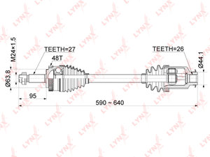 Изображение 1, CD1073A Привод HYUNDAI ix35, Tucson (10-) колеса переднего правый LYNX