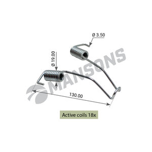 Изображение 1, 300.152 Пружина BPW полуприцепа колодок стяжная (121x18.5x3.5) MANSONS