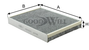 Изображение 3, AG278CFC Фильтр воздушный салона PEUGEOT CITROEN угольный GOODWILL