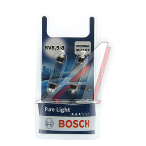 Изображение 1, 1987301014 Лампа 12V C10W SV8.5-8 блистер (2шт.) Pure Light BOSCH