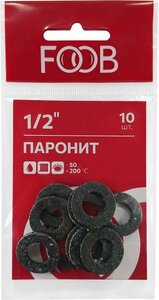 Прокладка редуктора газового из паронита 1/2" 10шт. FOOB, F20.31.10,
                                                          фото 1 Изображение 1, 00-00002541 Прокладка редуктора газового из паронита 1/2" 10шт. FOOB
