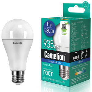 Изображение 1, LED11-A60/865/E27 Лампа светодиодная E27 A60 11W (80W) 220V холодный Ultra CAMELION