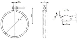 Изображение 2, 81921 Хомут глушителя VOLVO FH (d=127) (цинк) E-line DINEX