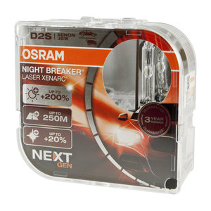 Изображение 2, 66240XNN2(EURO) Лампа ксеноновая D2S 35W P32d-2 +200% 4500K 85V евробокс (2шт.) Night Breaker Laser NextGen OSRAM