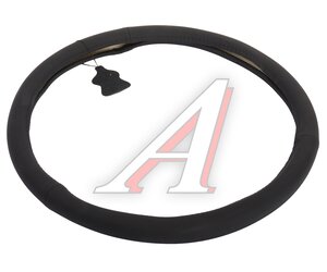 Изображение 2, S01102546 Оплетка руля (XXL) 45-47см черная натуральная кожа SKYWAY