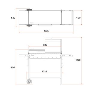 Изображение 8, МАН 303 Мангал-гриль 1535х520х901х3.0мм передвижной GRATAR 