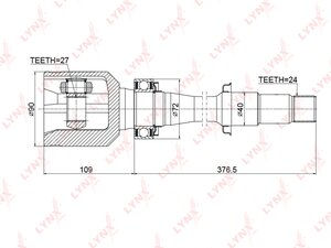 Изображение 2, CI3722 ШРУС внутренний TOYOTA Camry (11-) правый LYNX