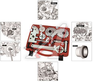 Изображение 4, JTC-4383 Набор инструментов для установки и регулировки фаз ГРМ (VOLVO B4204 8-ми ст. КПП) JTC