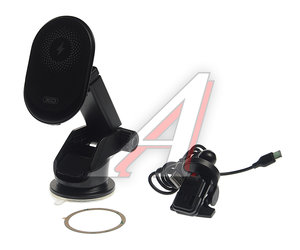 Изображение 1, CX010 Black Держатель телефона с беспроводной зарядкой черный XO